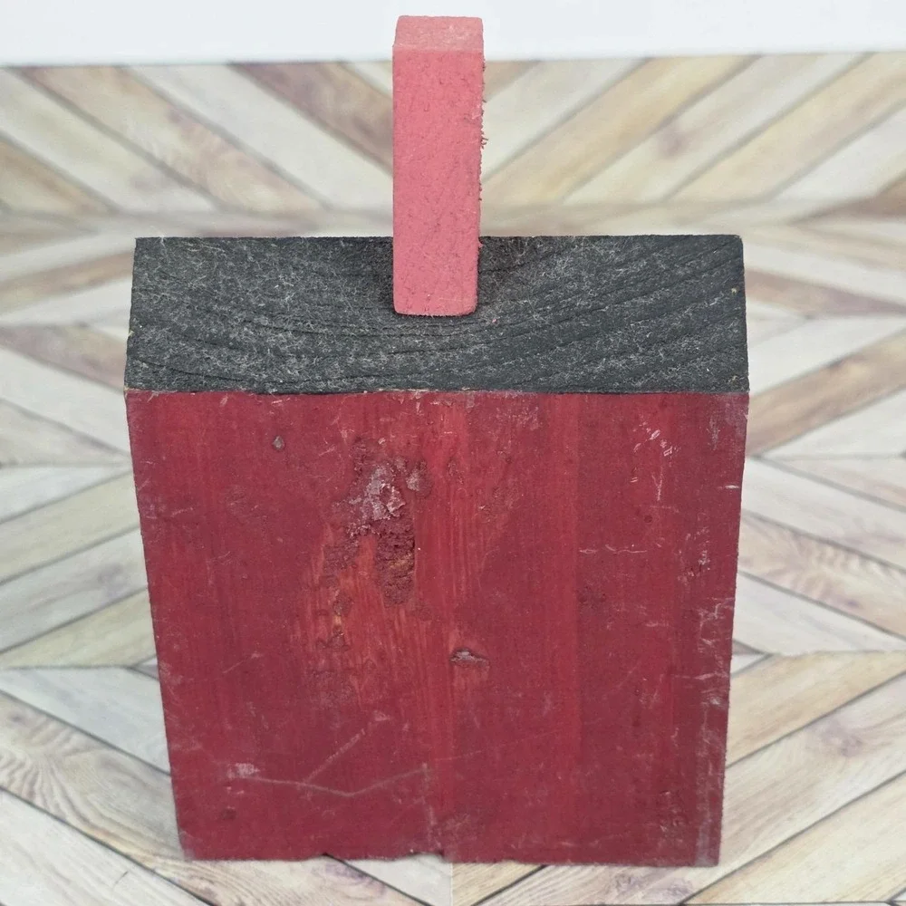 Vintage Set 3 Hand Painted Primitive Wooden Buildings Folk Art Shelf Decor